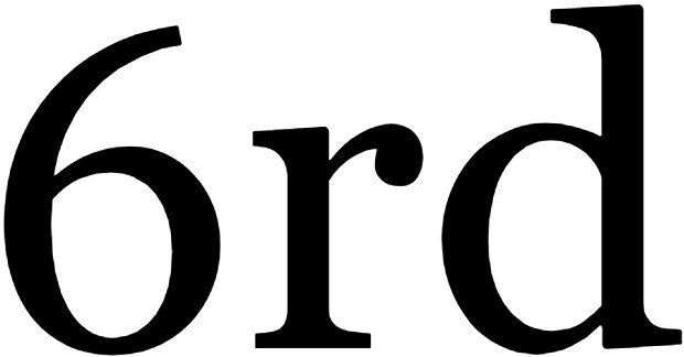 Georgiaフォントでの「6rd」
