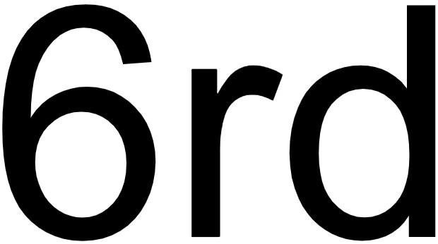 Arialフォントでの「6rd」